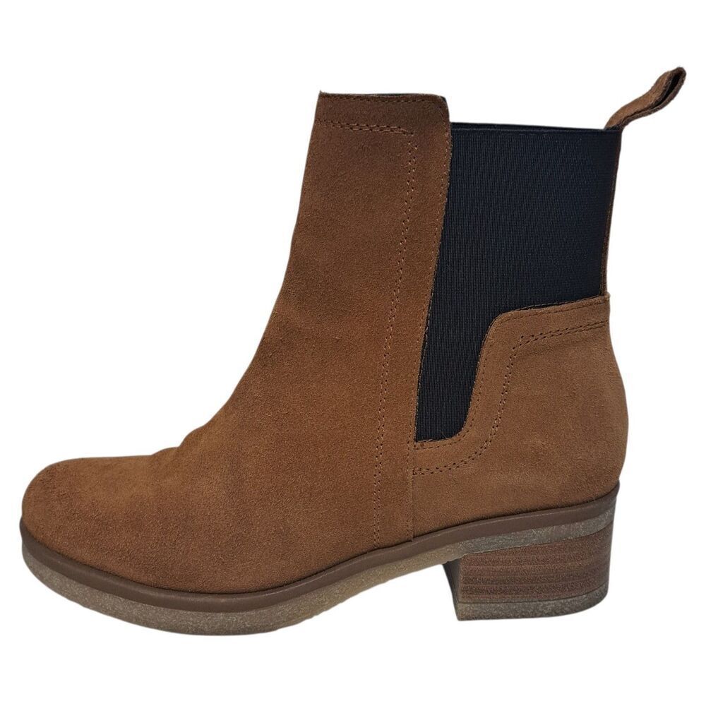 Avellini Chelsea Western Leather Suede Slip On Chic Boots Size 9.5 Cognac Brown - Picture 11 of 12